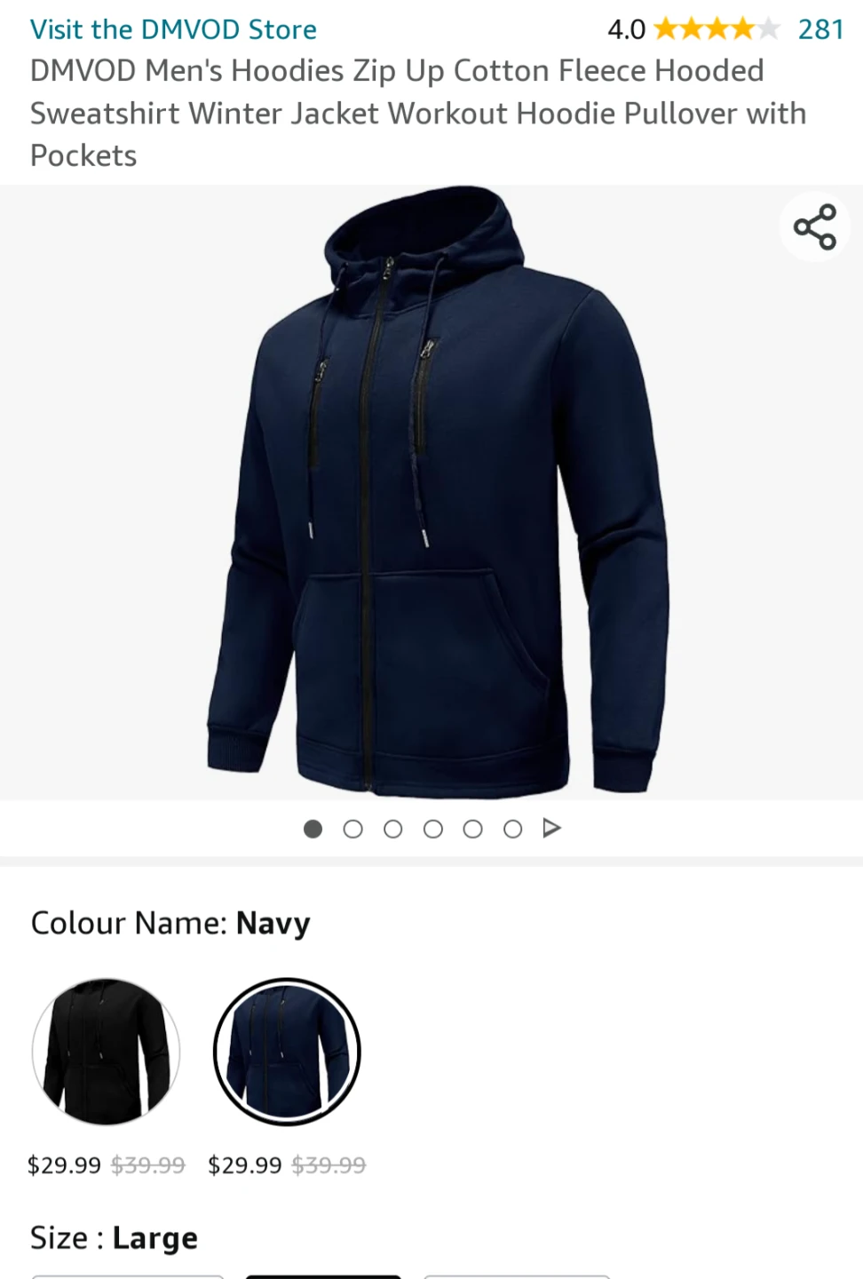 NEW!   Men's Zipped Hoody - photo 4