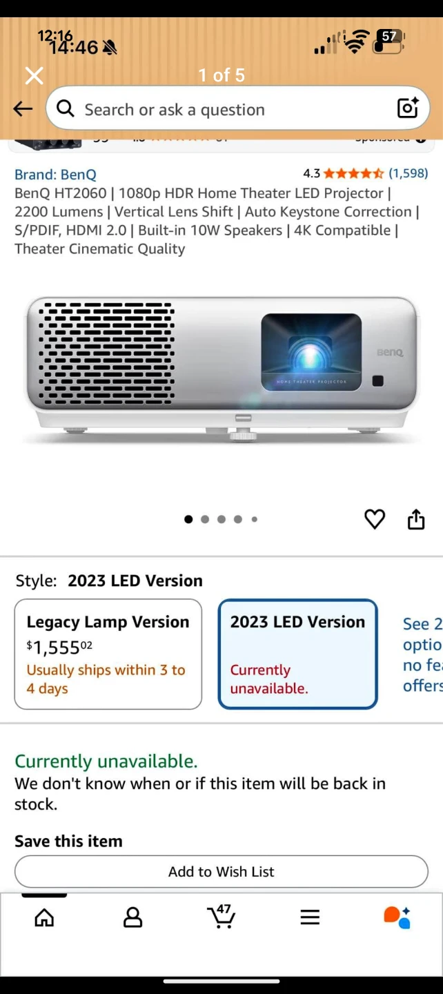 BenQ HT2060 1080p HDR Home Theater LED Projector