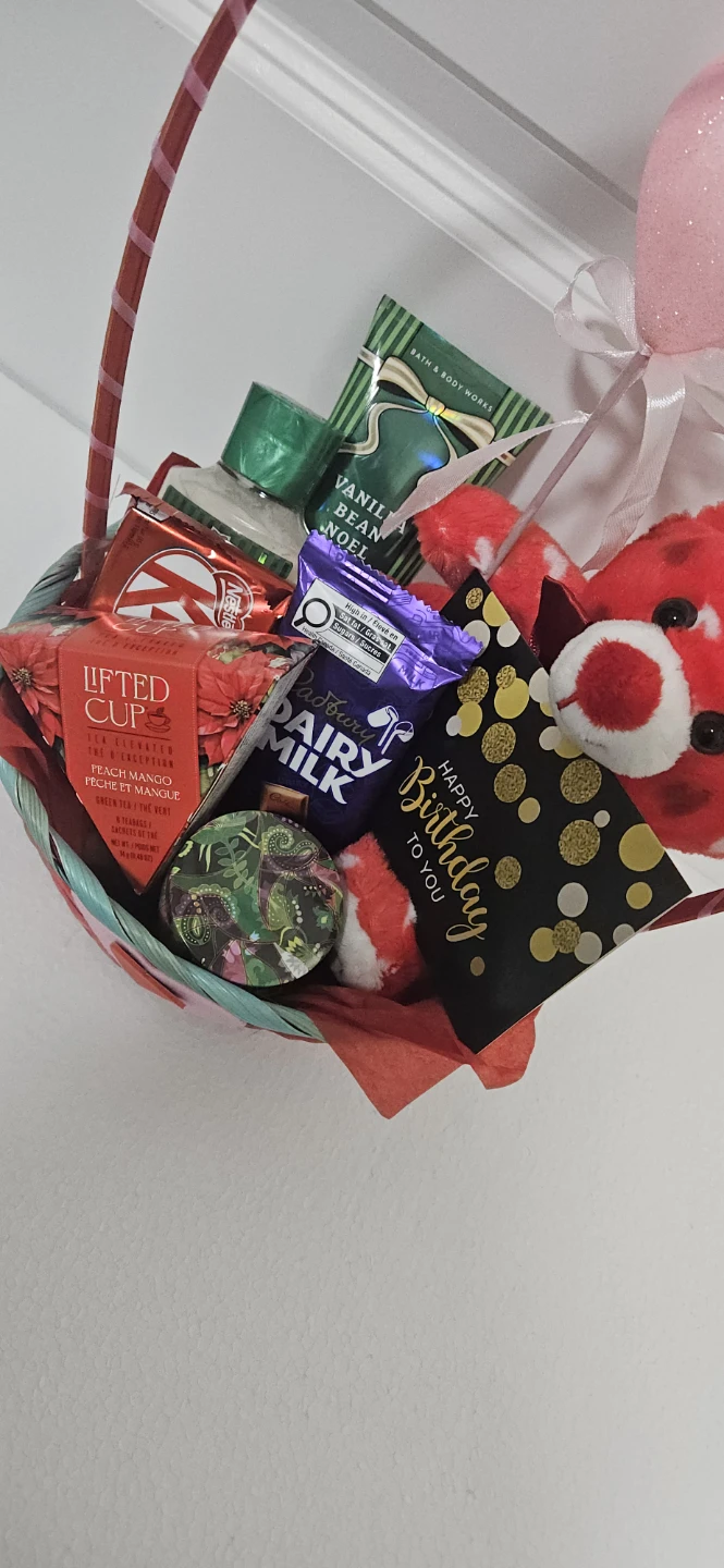 Birthday Gift Basket with Teddy Bear and Treats - photo 3