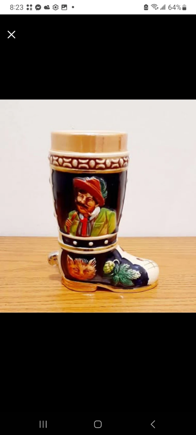 Vtg German Goebel Hand Painted Boot Stein - photo 2