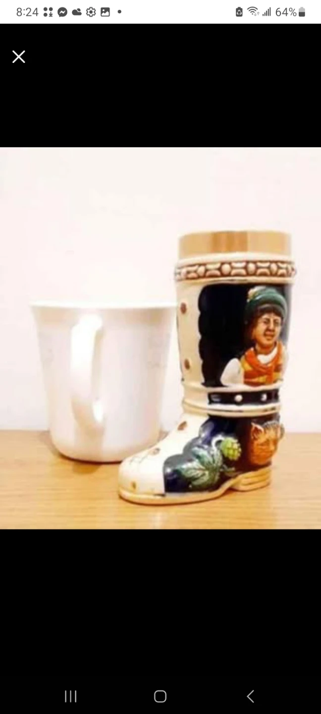 Vtg German Goebel Hand Painted Boot Stein - photo 5