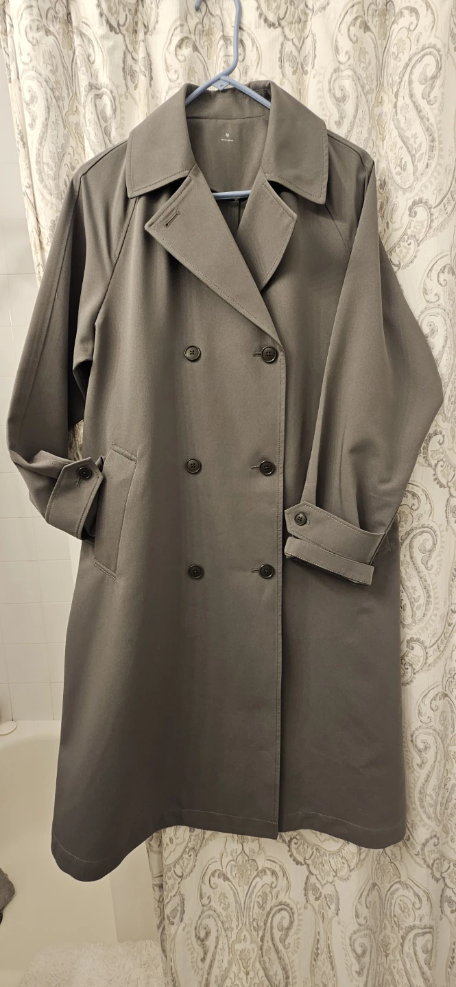 M&S Double Breasted Trench Coat - Grey