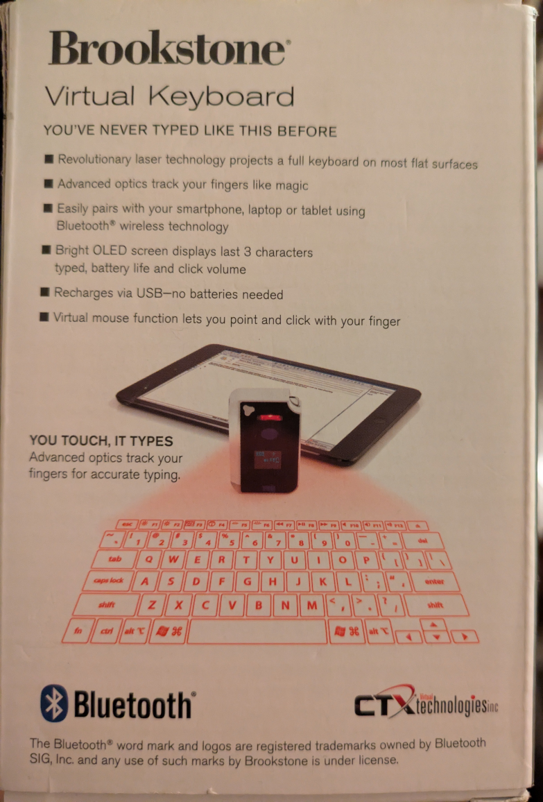🏆BRAND NEW  BROOKSTONE virtual keyboard x 2 - photo 2
