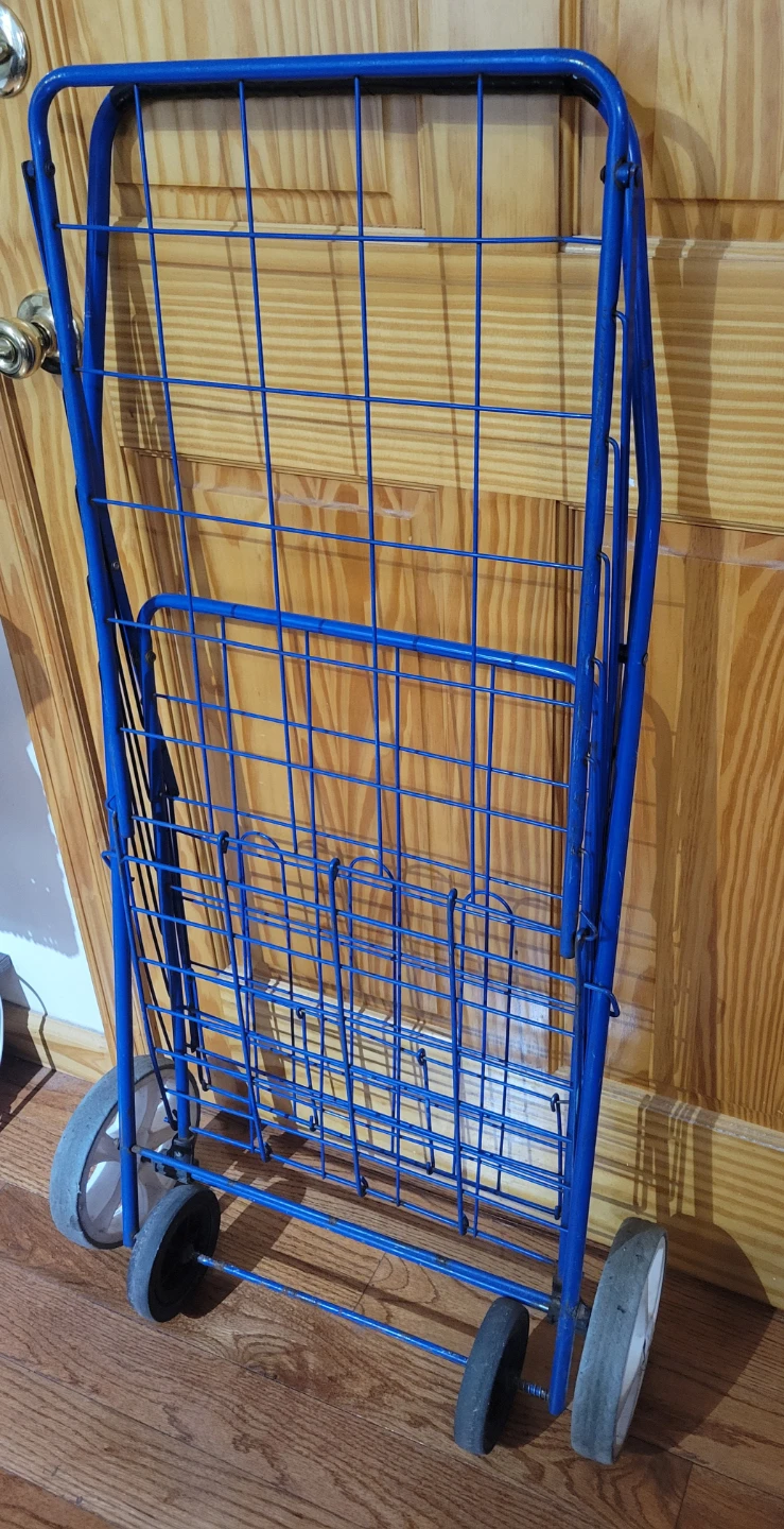 Blue Folding Shopping Cart - photo 4
