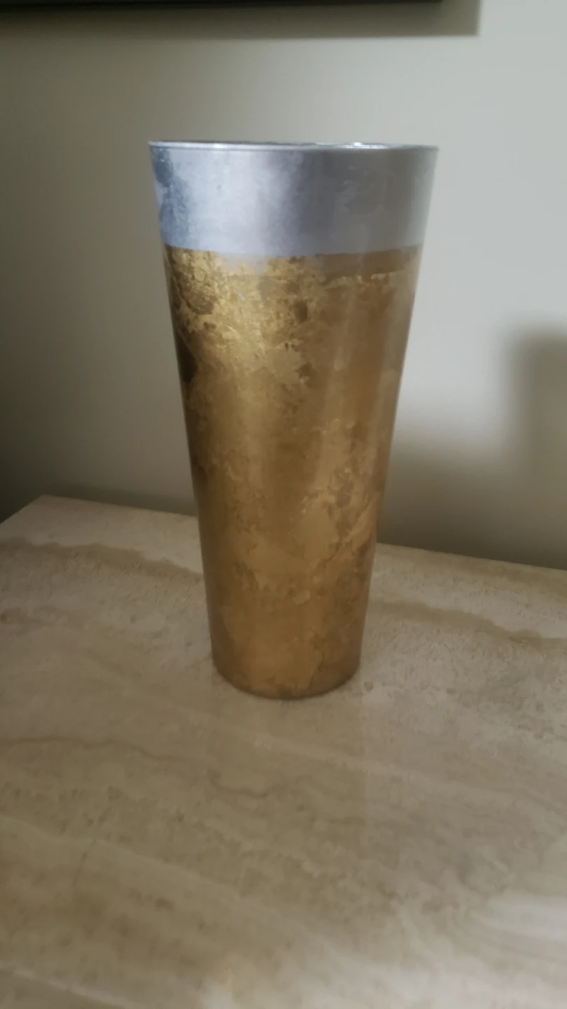 Gold and Silver Metallic Vase