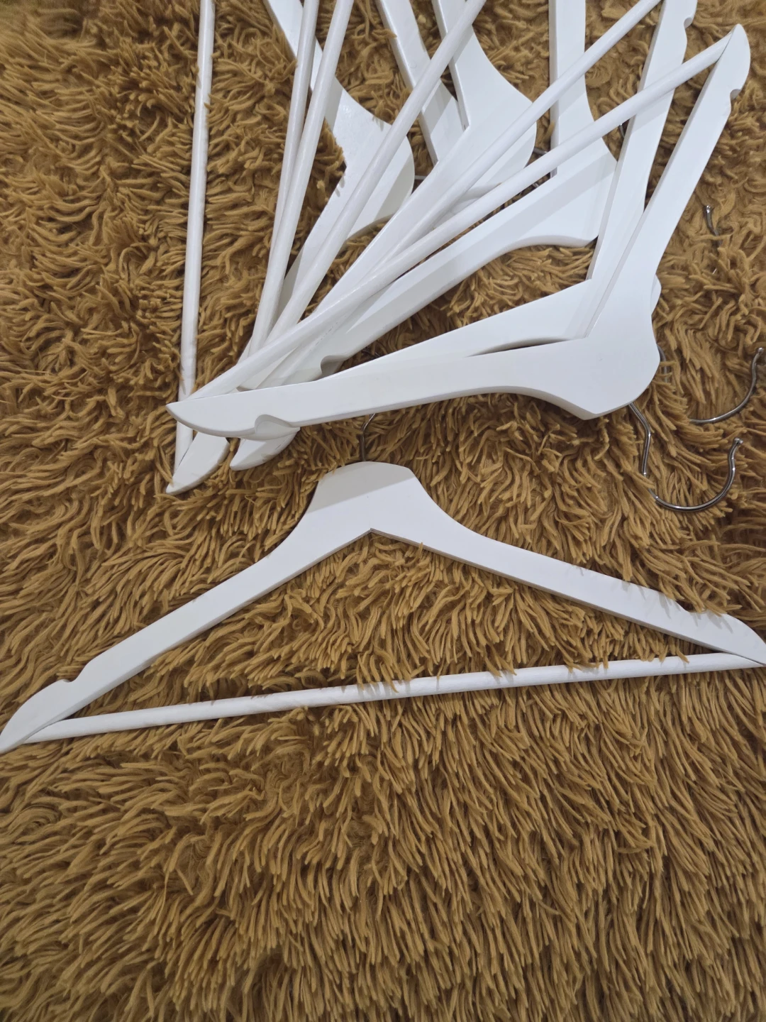 Ikea Set of 15 White Wooden Hangers