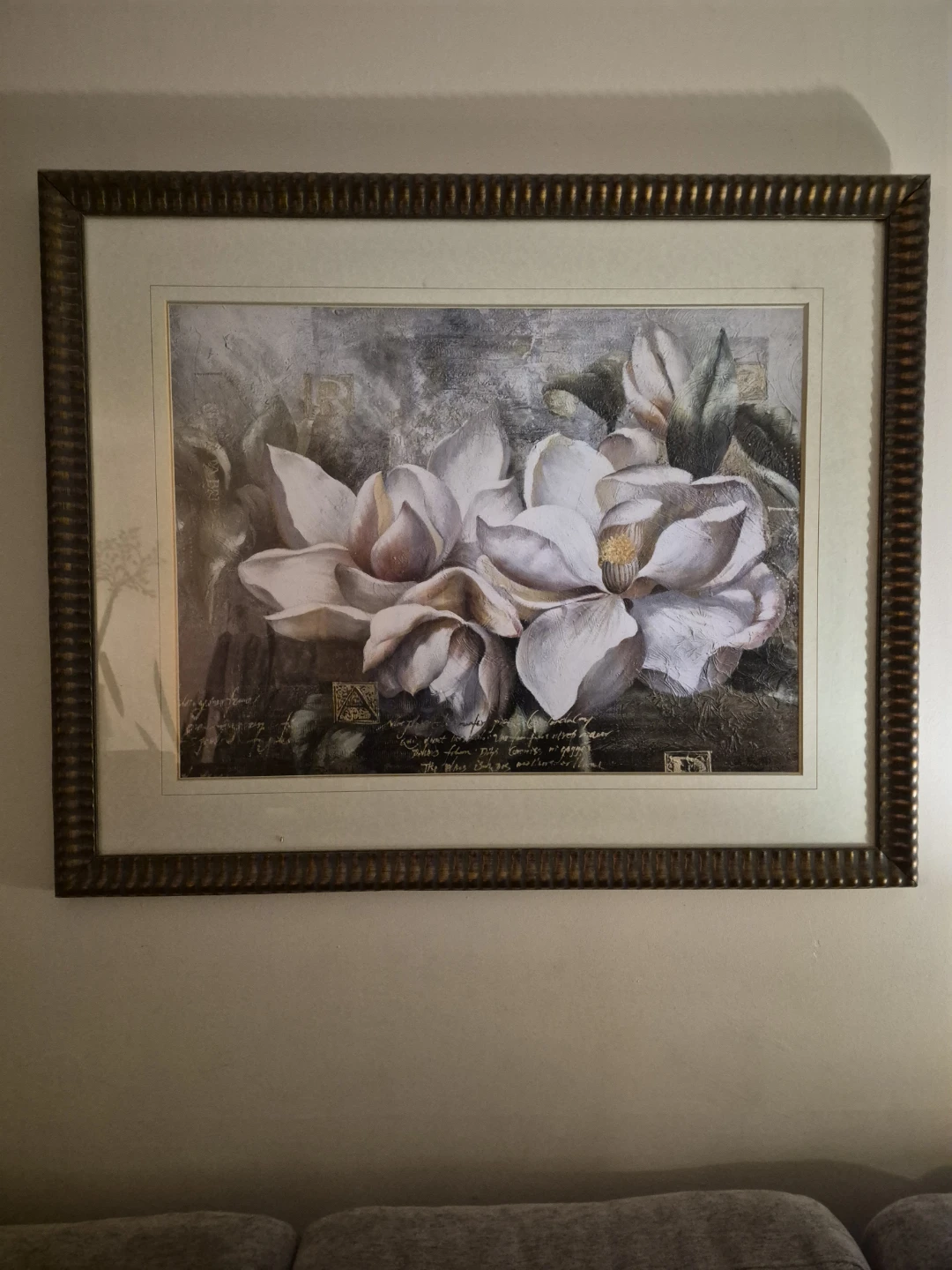 Framed Magnolia Floral Art Print