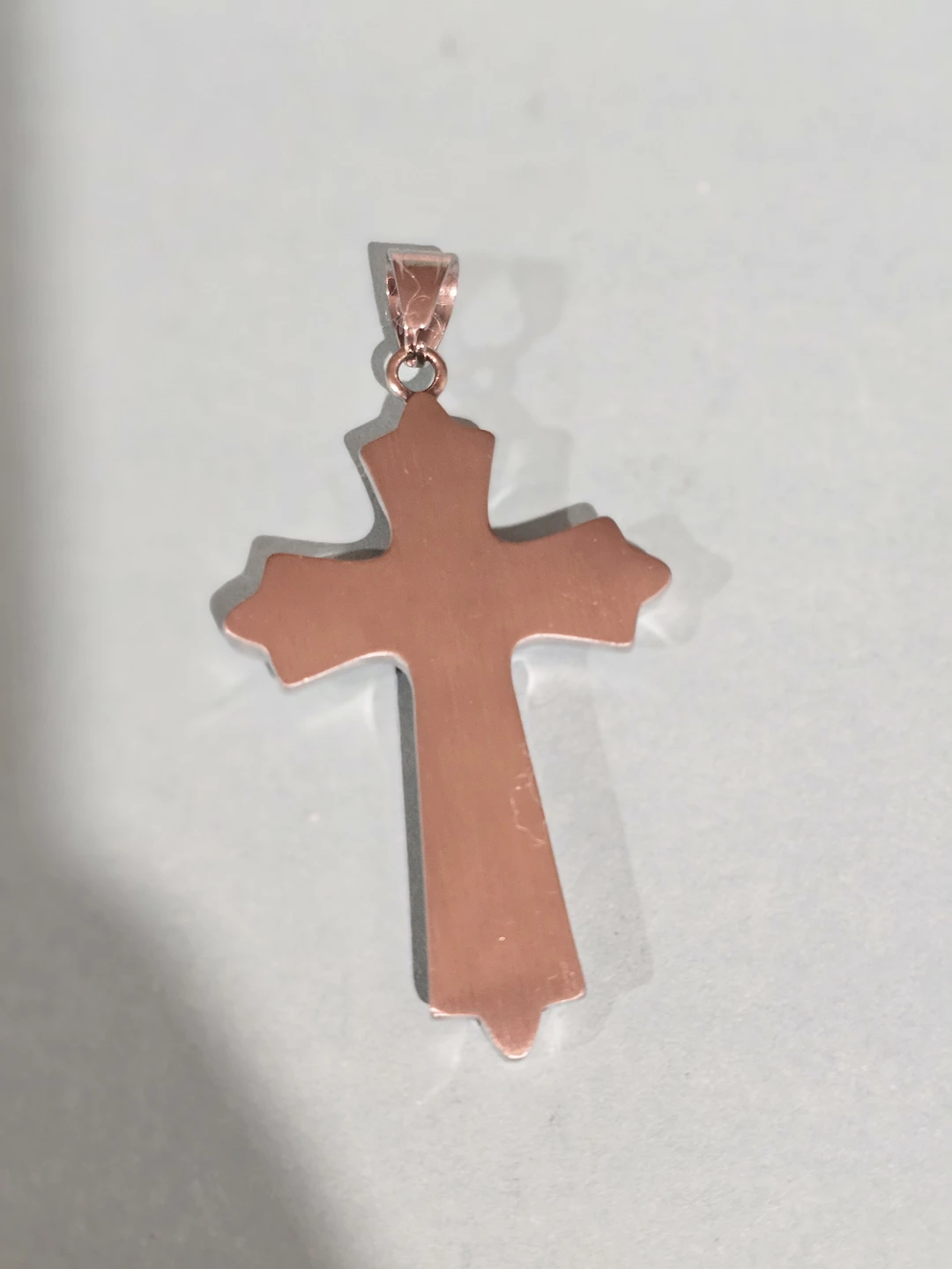 Cross Pendant with Red CZ Gem - photo 2