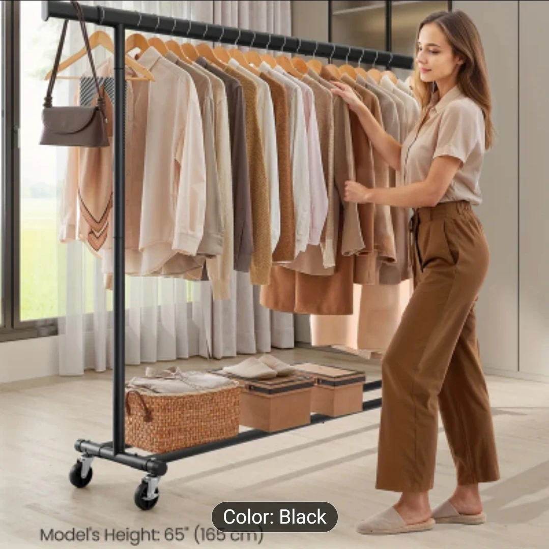 SONGMICS Rolling Garment Rack - Black