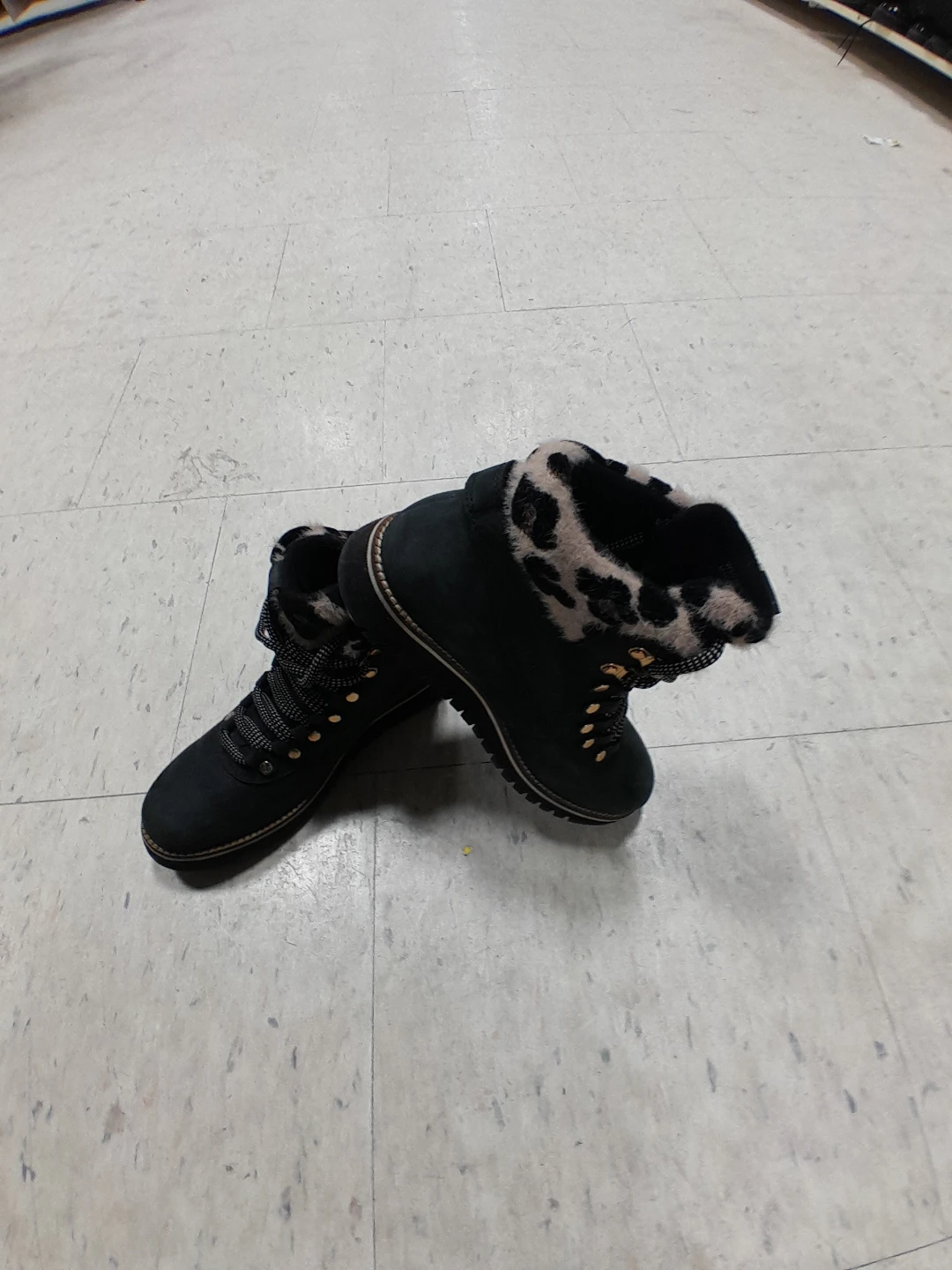 Black Lace-Up Ankle Boots with Leopard Print Cole Haan 6 - photo 2