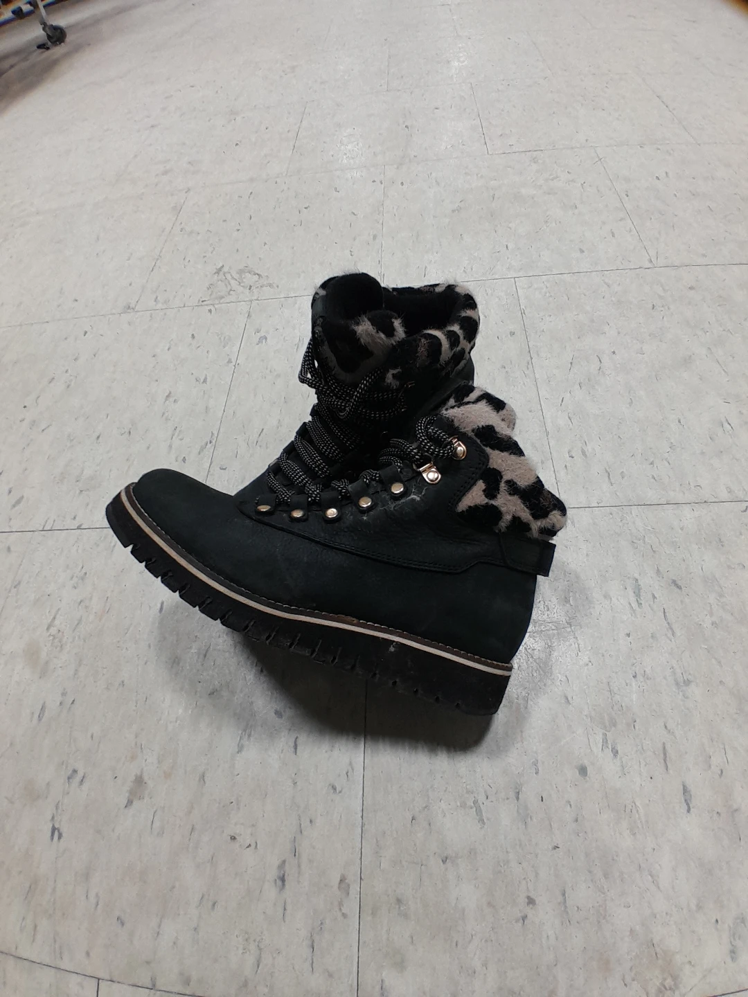 Black Lace-Up Ankle Boots with Leopard Print Cole Haan 6 - photo 3