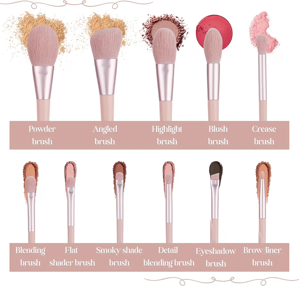 SaD&M Silky 11-Piece Makeup Brush Set with Pouch - photo 2