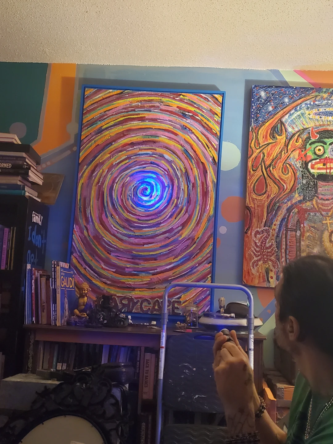 Vibrant Swirl Abstract Framed Painting