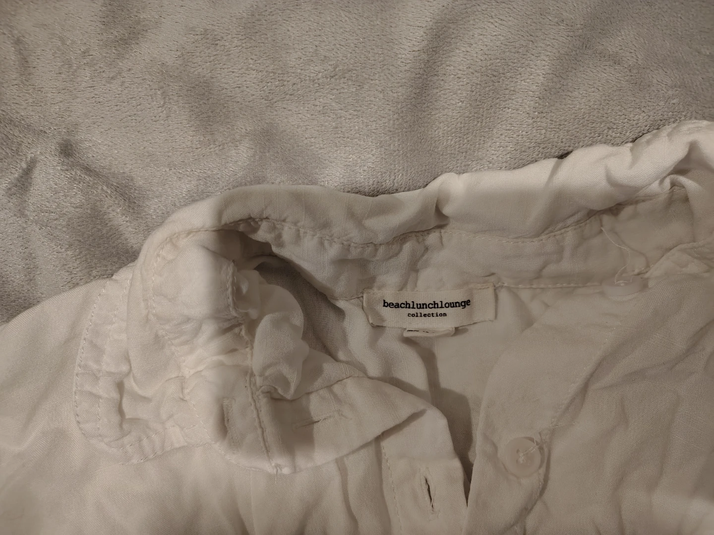 White Cropped Button-Up Shirt - photo 2