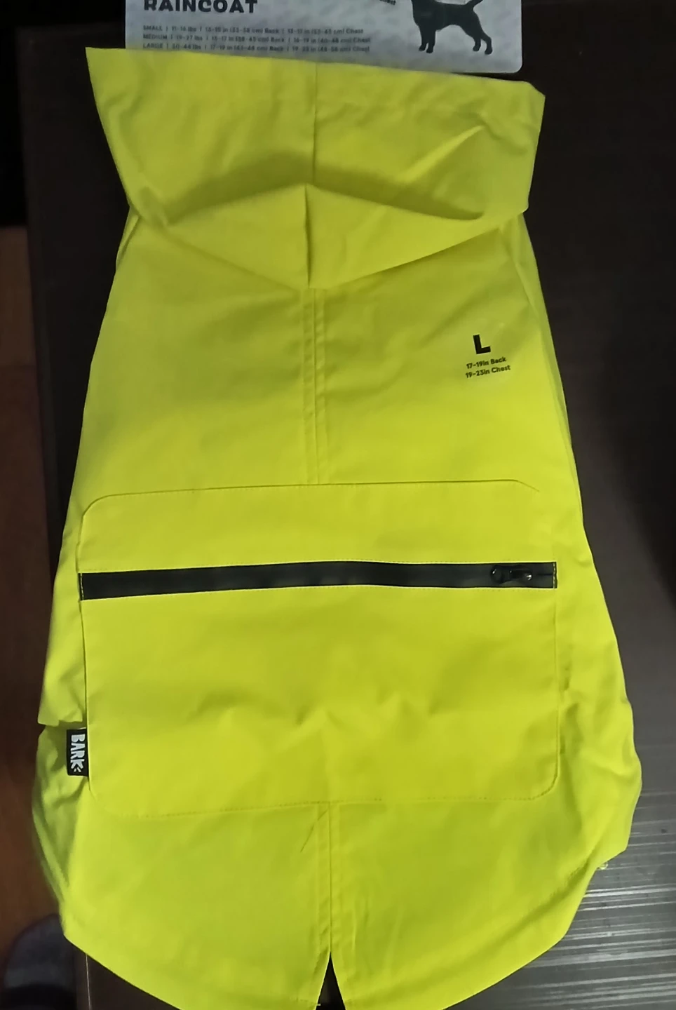 Bark Home The Dry Dog Raincoat - Yellow - Size L - photo 3