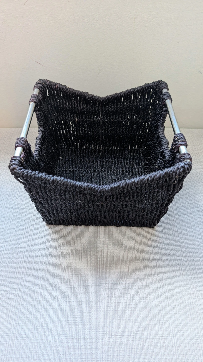 Woven Storage Basket with Metal Handles