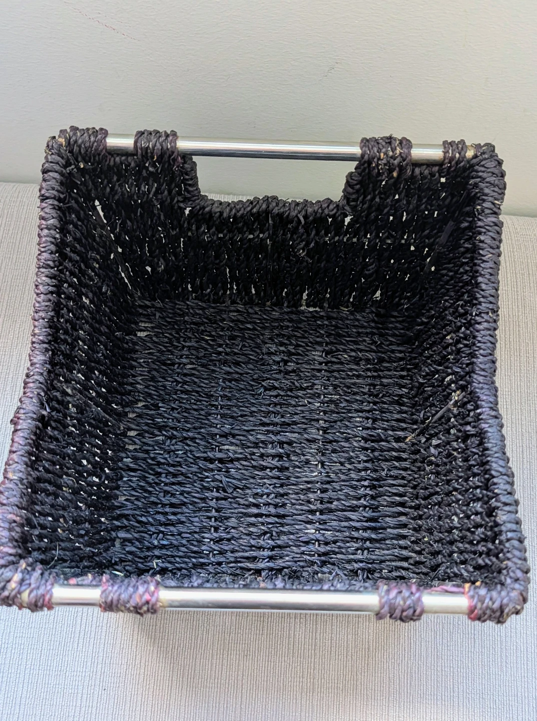 Woven Storage Basket with Metal Handles - photo 2