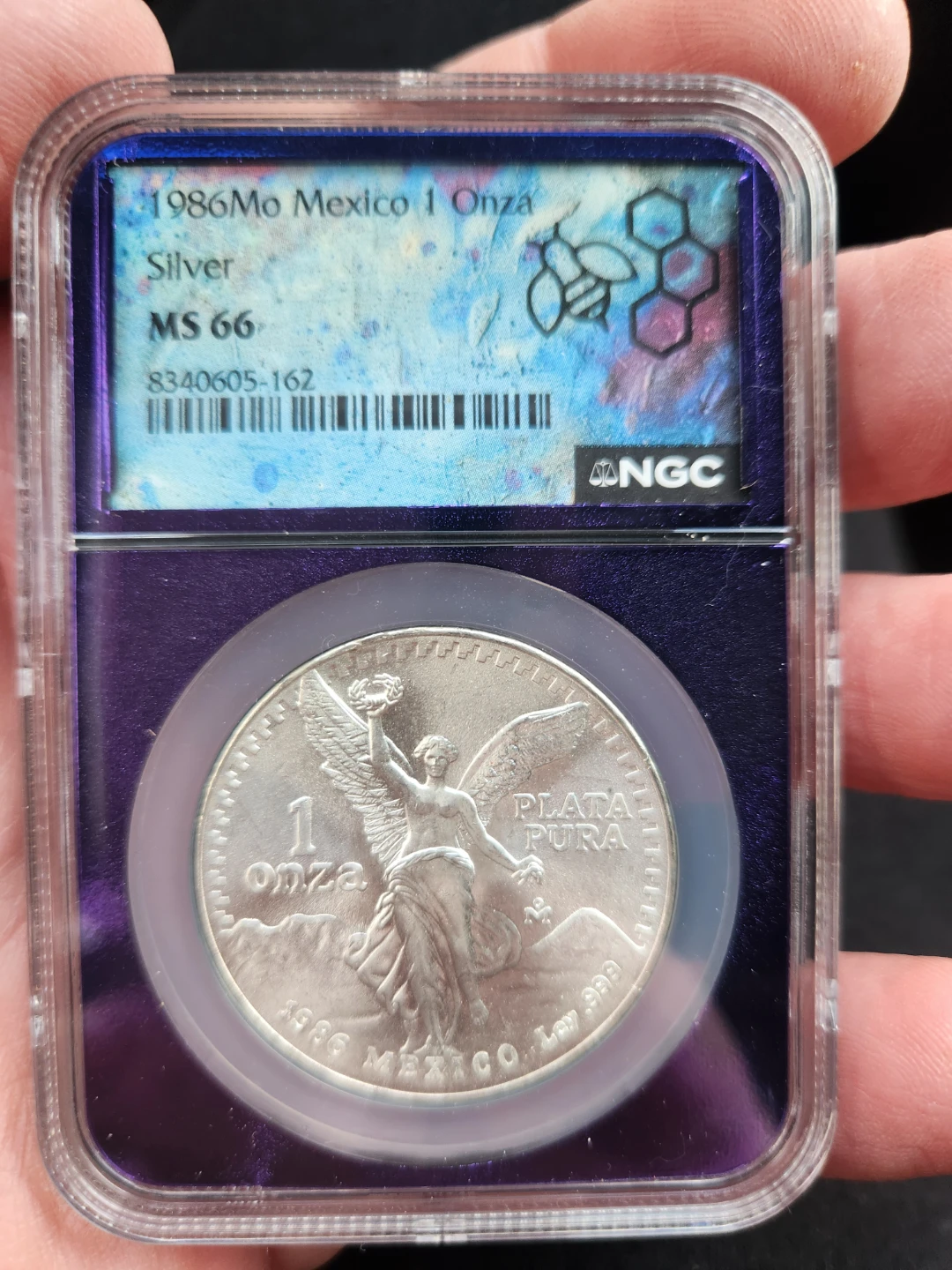 1986 Mexico 1 Onza Silver Libertad Coin NGC MS 66
