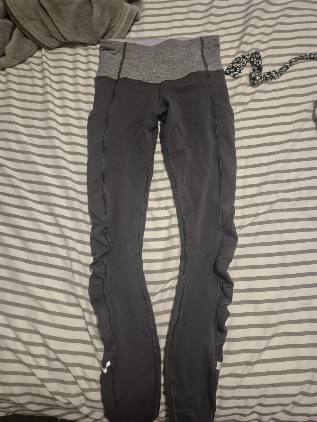 Lululemon Grey Ruched Leggings with Pockets