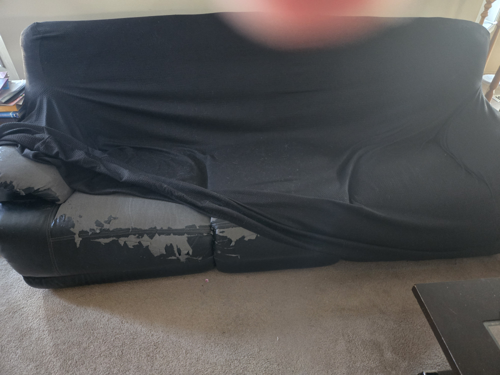 Black Sofa  recliner with Cover