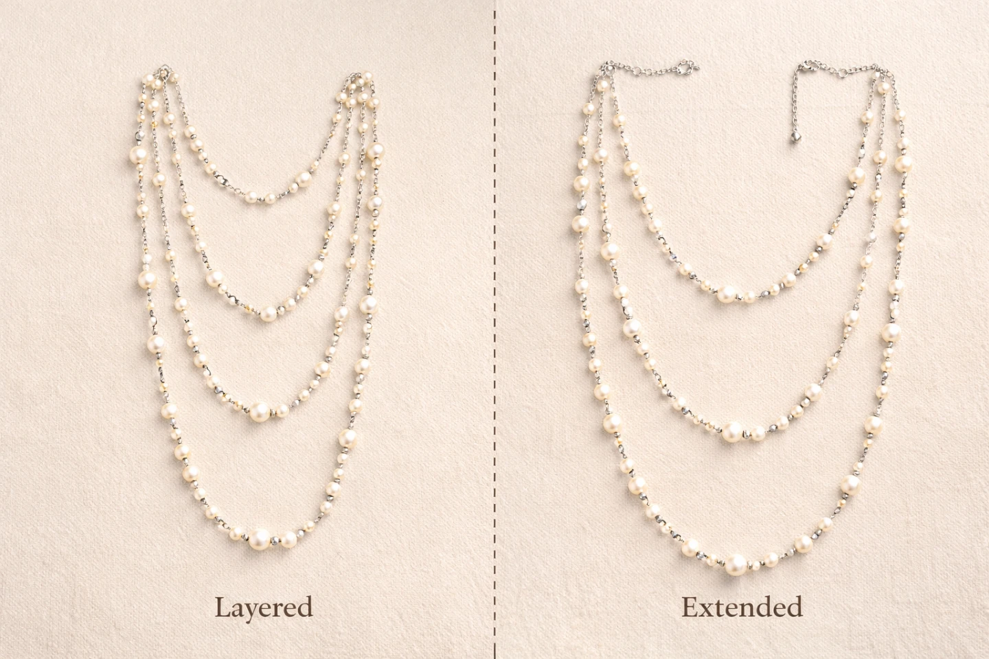 Multi-Layered Faux Pearl & Black Bead Necklace - photo 4