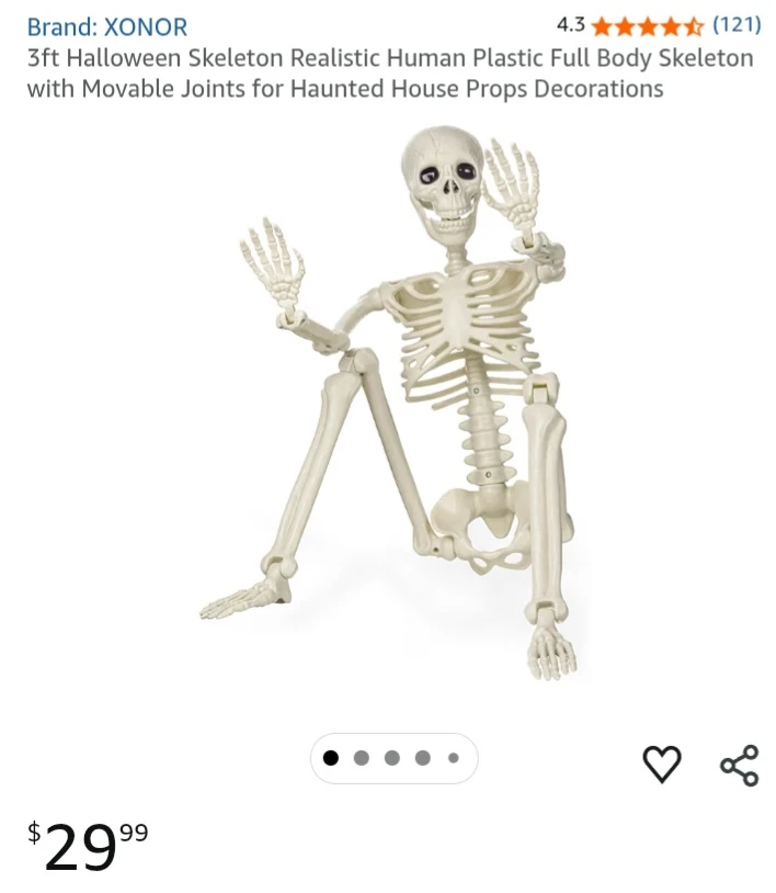 🏆 NEW!  Skeleton - Realistic Human Plastic with Movable Joints - photo 2