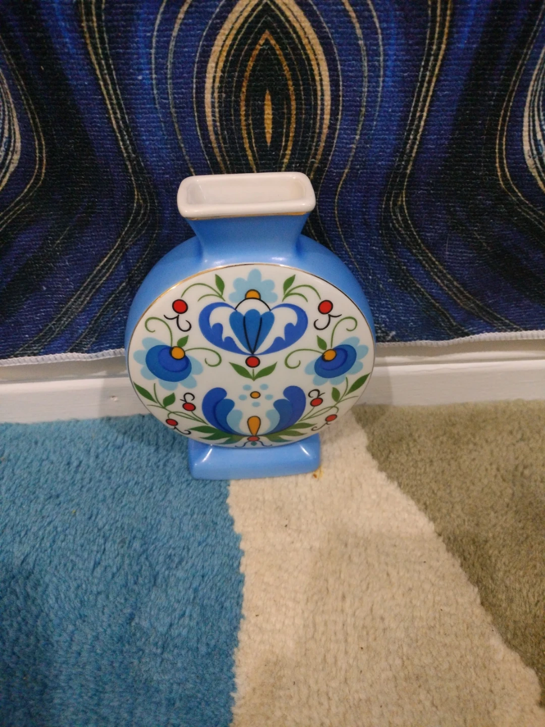 Lubiana Made in Poland Blue Floral Vase - photo 4