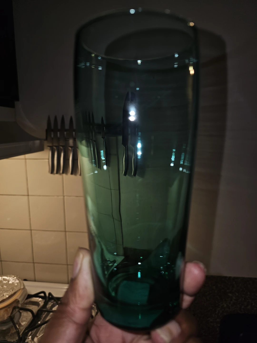 Green Glass Tumbler