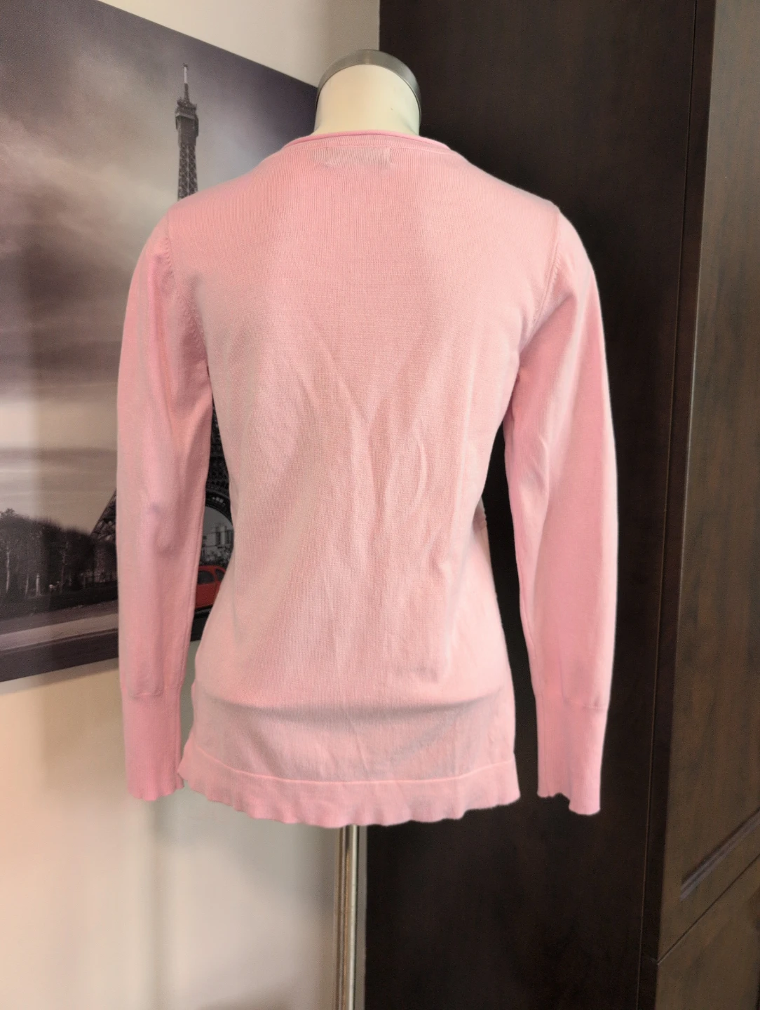 KLEIO Pink V-Neck Sweater with Rhinestone Detail - Size S - photo 4