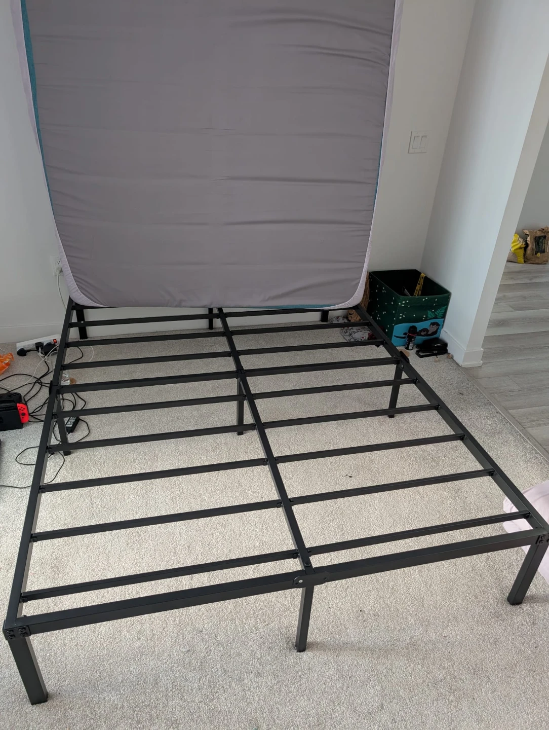 Queen Size Metal Bed Frame with Mattress - photo 2