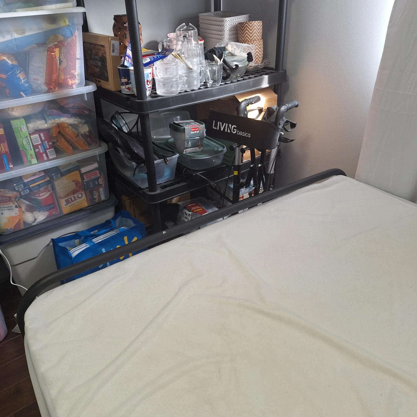 Black Metal Bed Frame with Mattress - photo 5