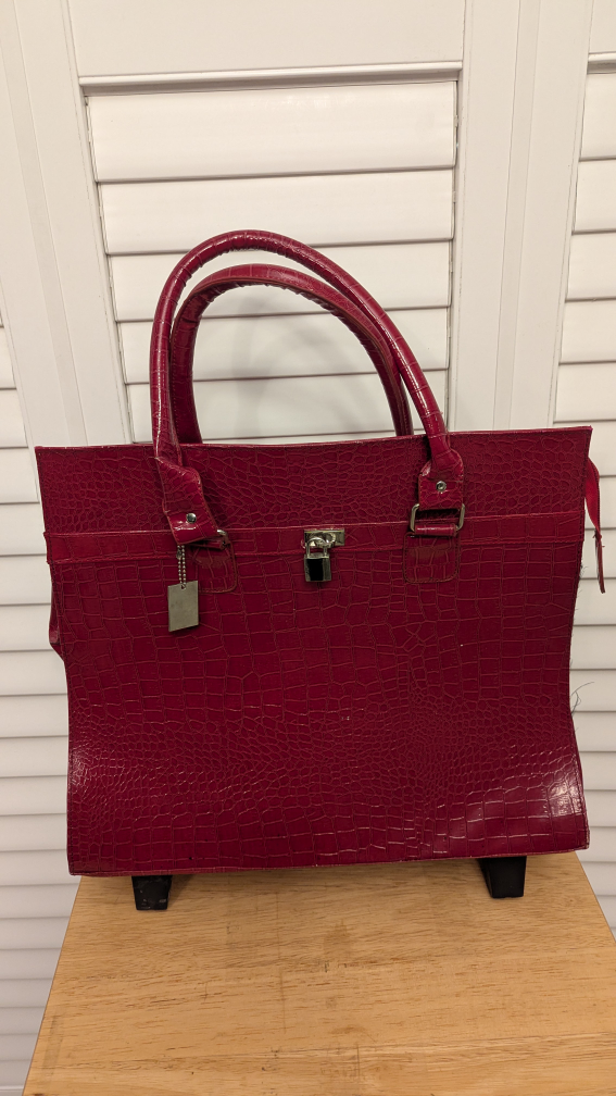 Red Rolling Laptop Bag with Telescopic Handle - photo 2