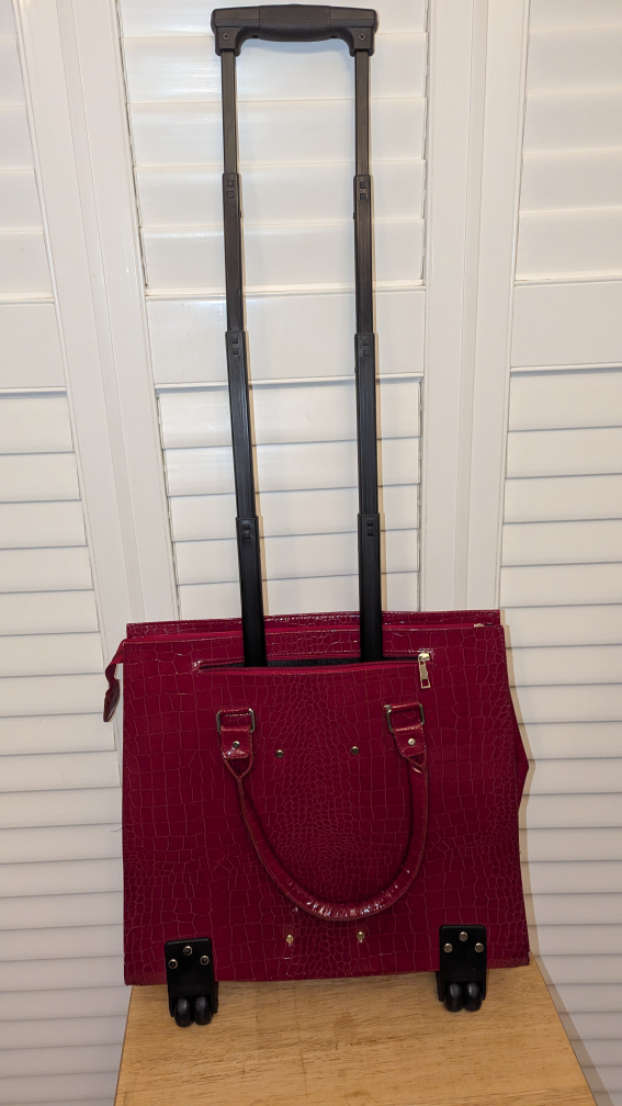 Red Rolling Laptop Bag with Telescopic Handle - photo 4