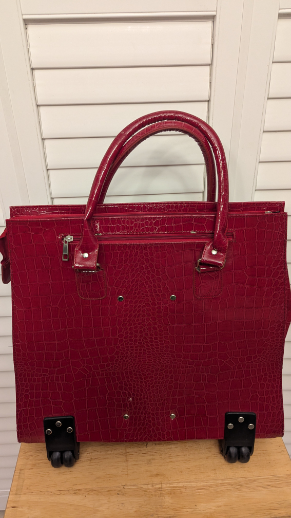 Red Rolling Laptop Bag with Telescopic Handle - photo 5