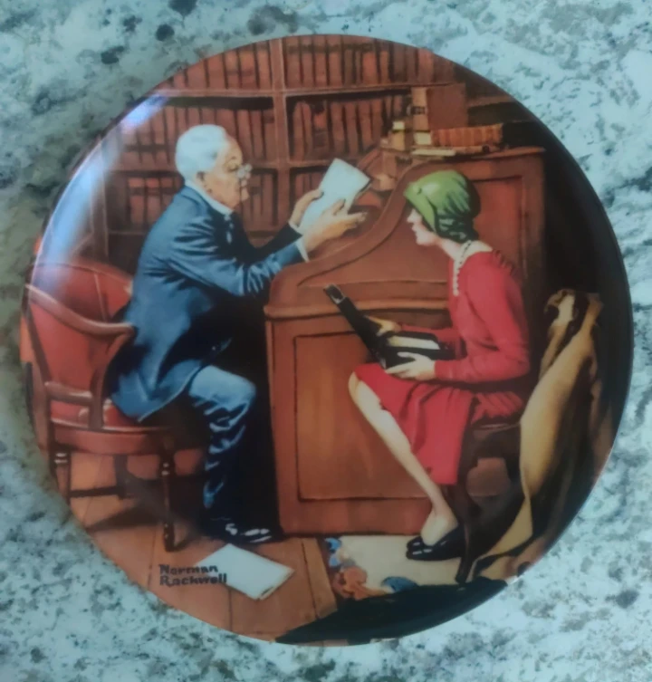 Norman Rockwell "The Professor" 1986 Knowles Heritage Plate