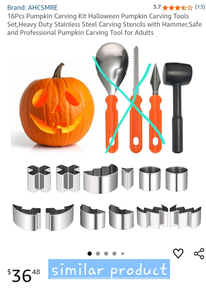 NEW!   JUSTOTRY Pumpkin Carving Kit - photo 5