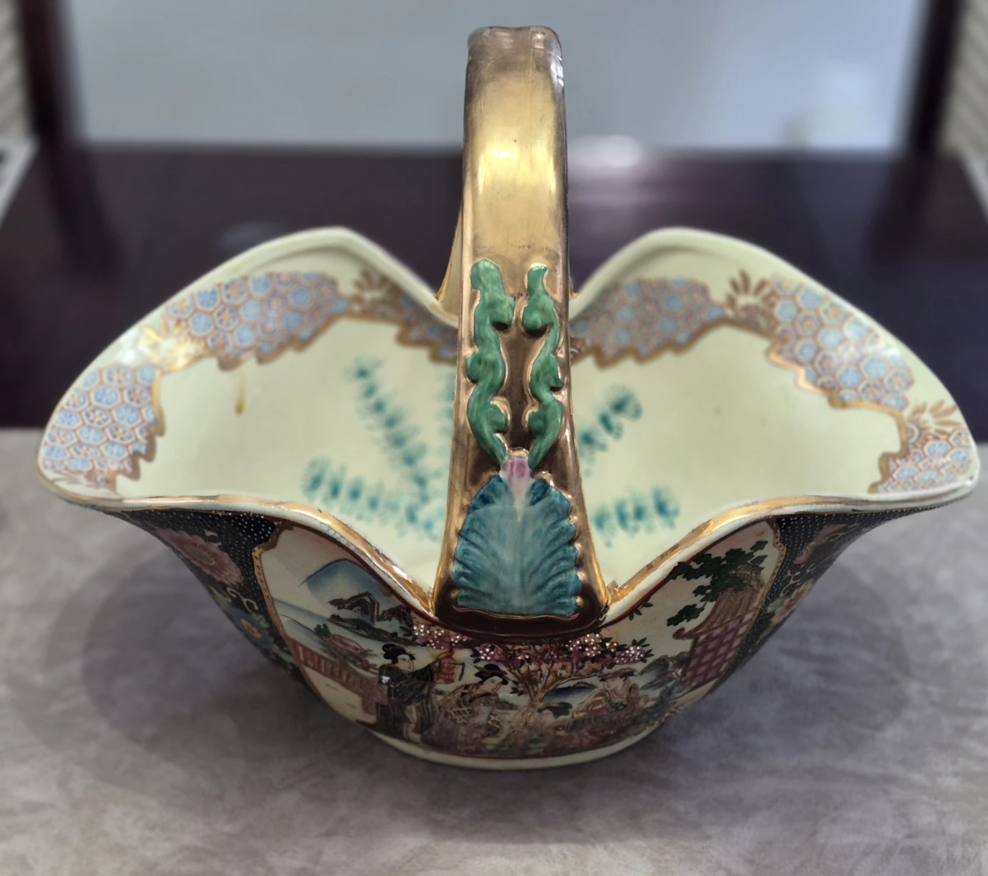 Decorative Porcelain Basket with Handle - photo 2