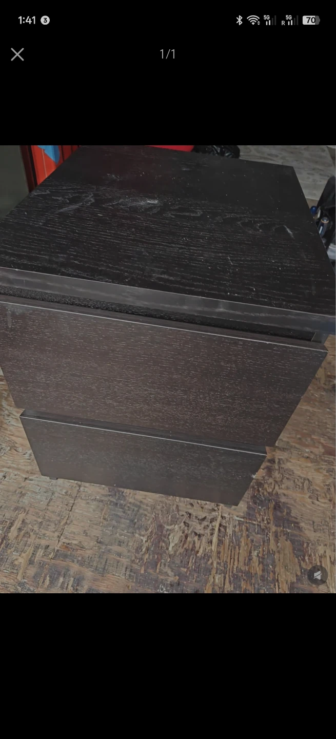 Dark Brown 2-Drawer Filing Cabinet