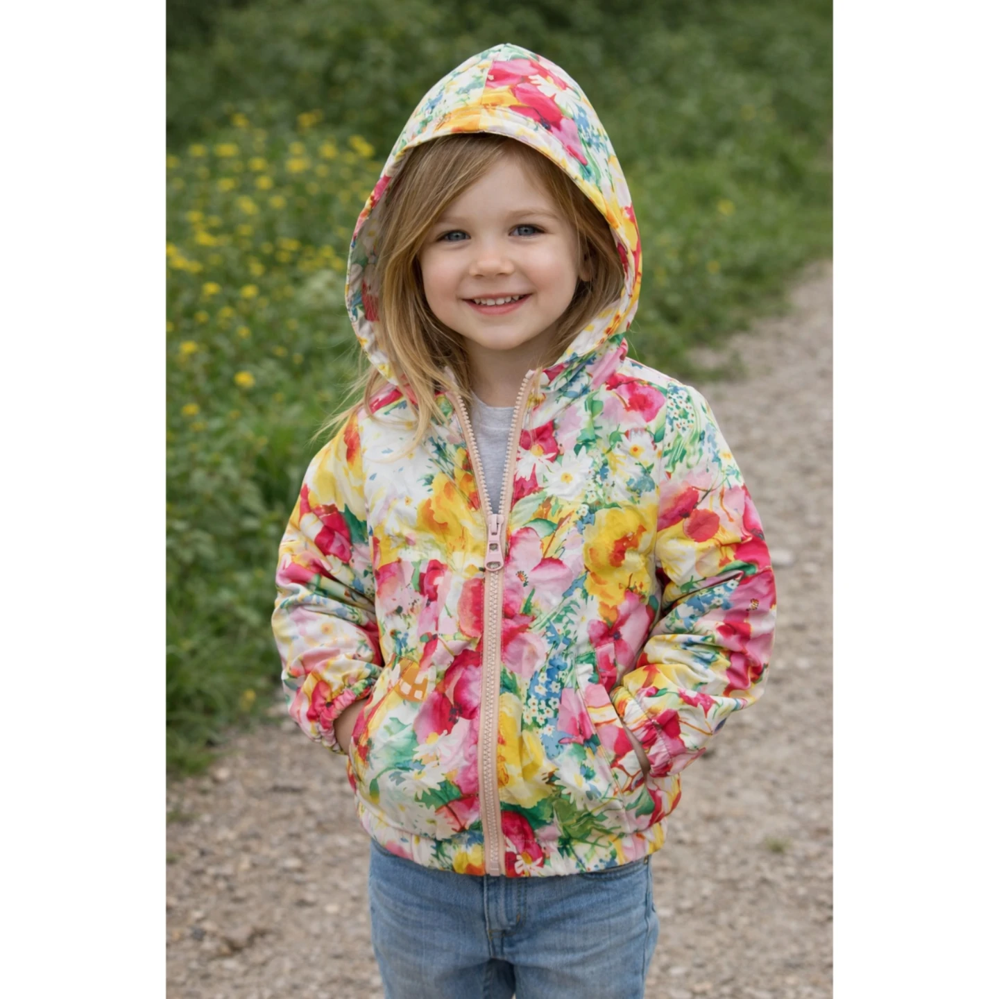 GAP Kids Floral Hooded Jacket - Size 110cm