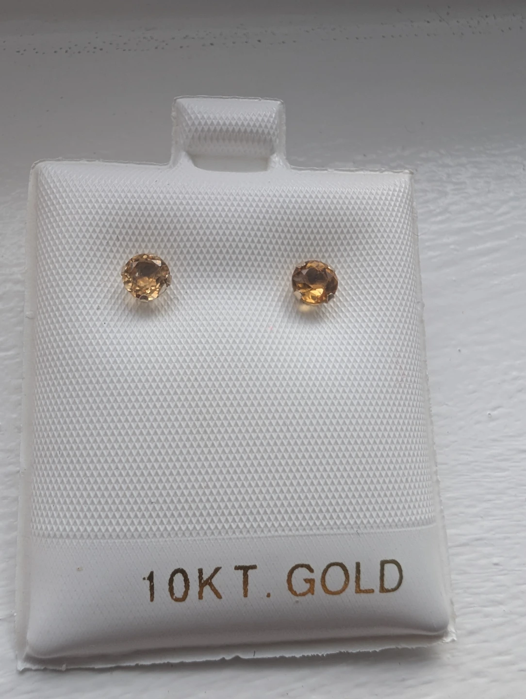 Brand New 10K Yellow Gold Citrine Earrings For Sale - photo 2
