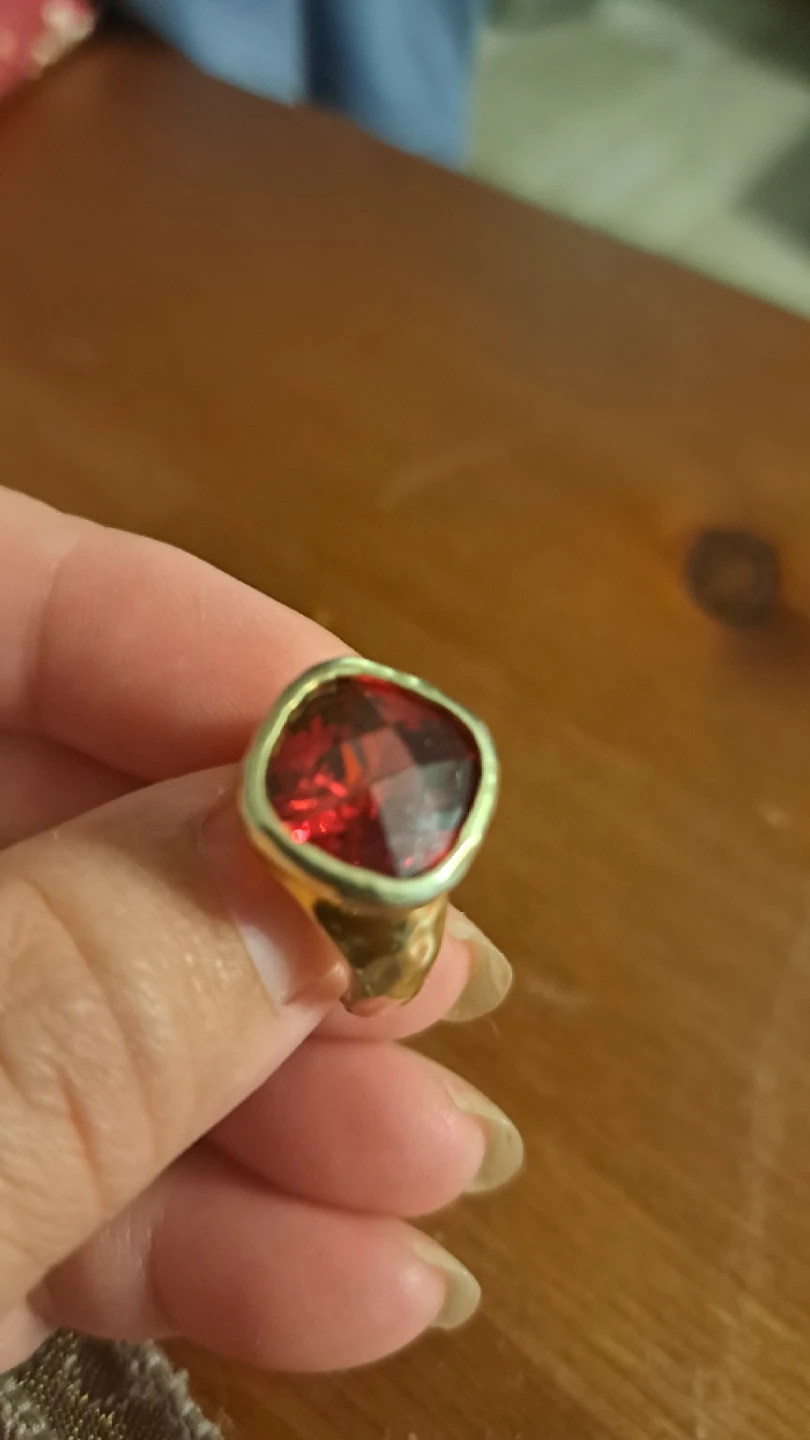 14K/925 Ring with Large Red Gemstone - photo 3
