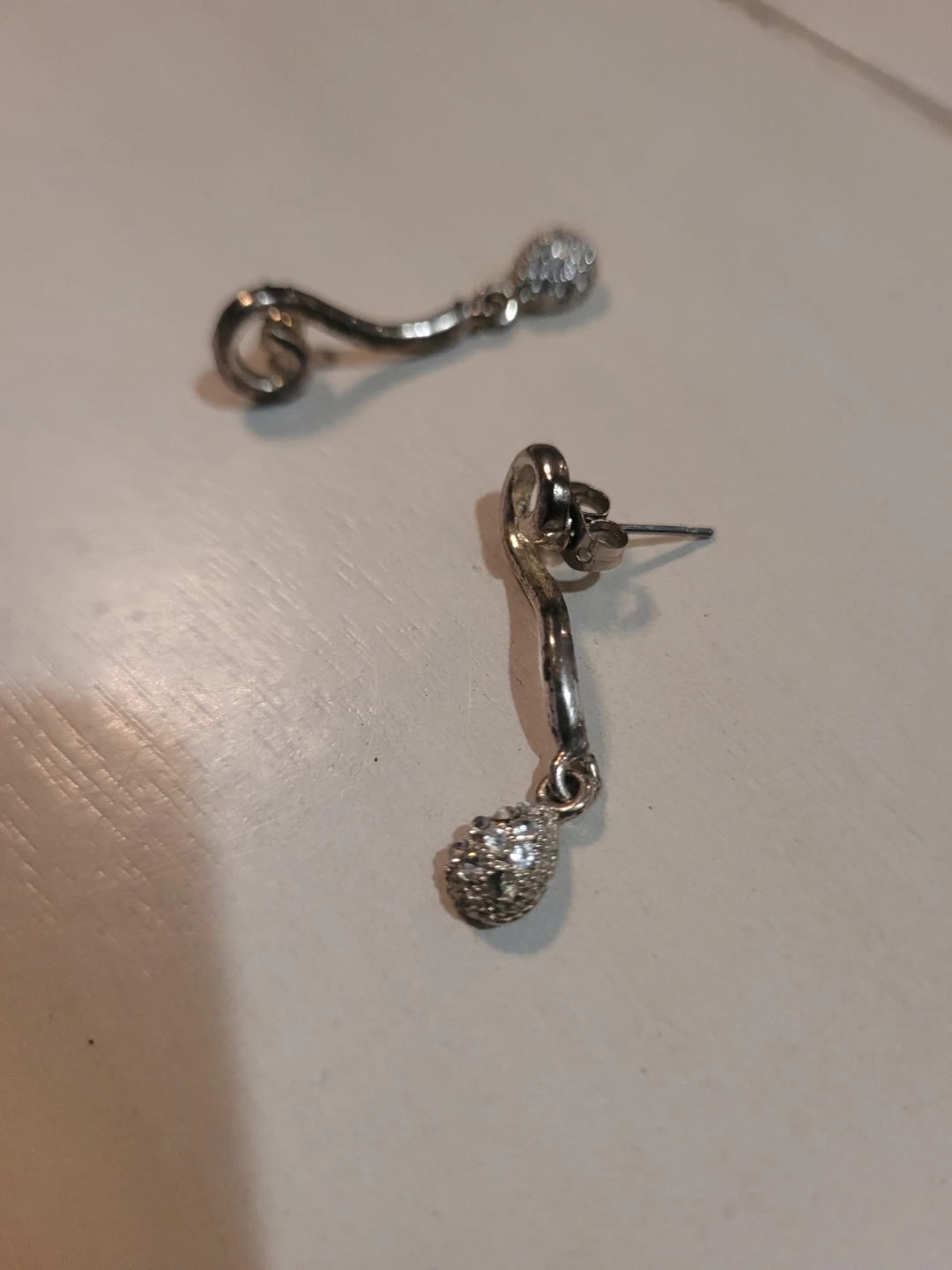 Dangle Drop Earrings with Rhinestones - photo 2
