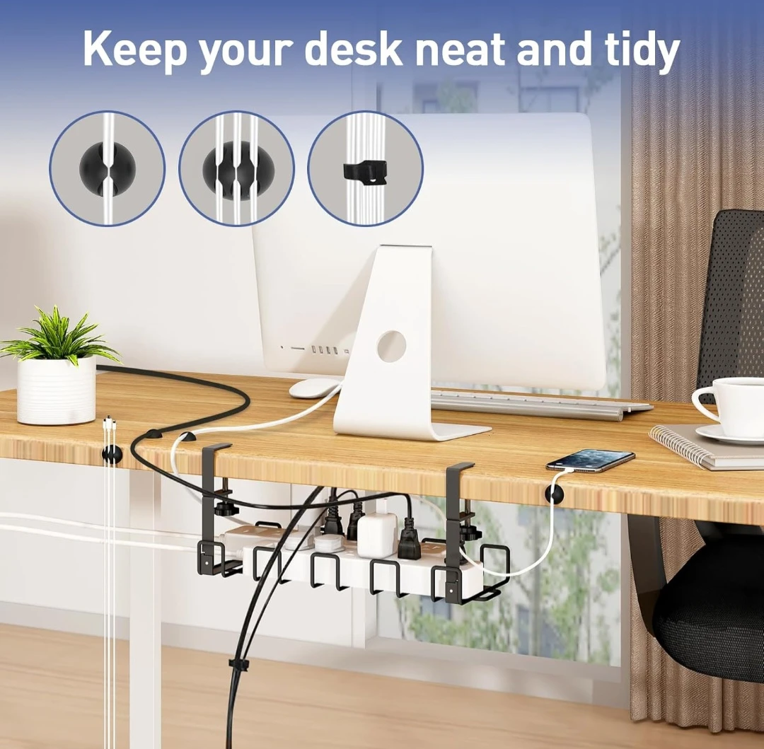 Spacecare Cable Management Under Desk No Dril, Cord Organizer - photo 2