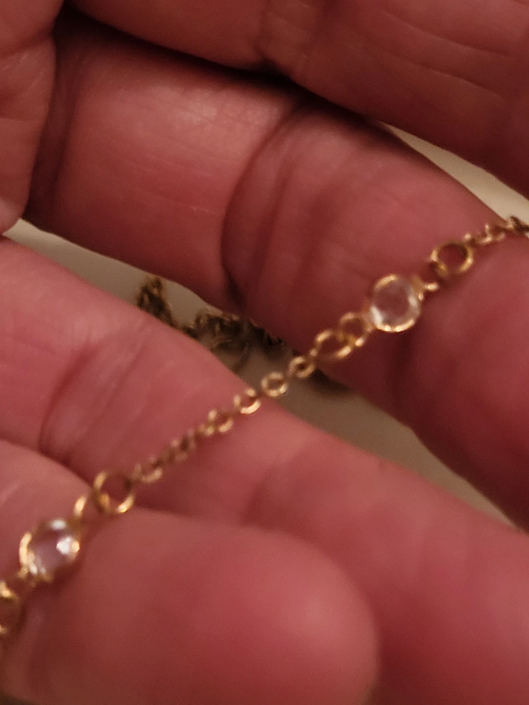 Gold-tone necklace with clear crystals - photo 5