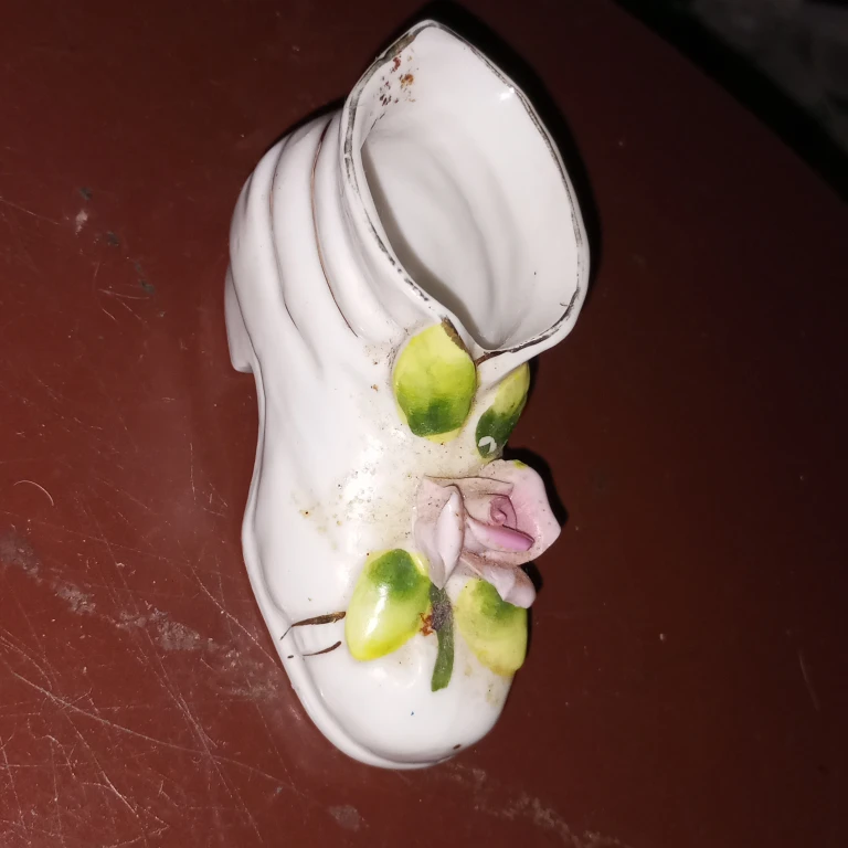 Vintage Ceramic Shoe Trinket with Rose - photo 4