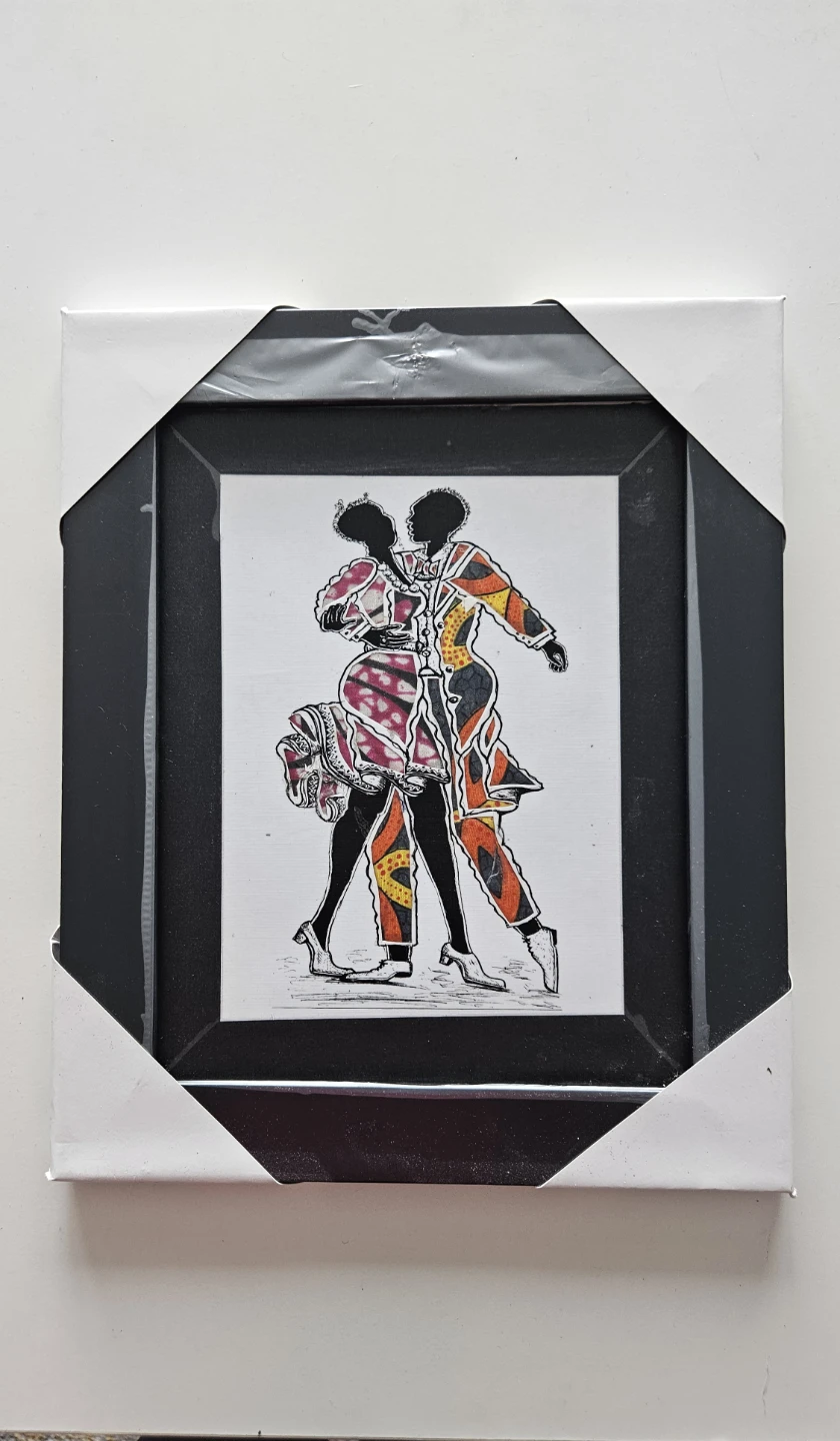 Brand new, 3 pcs Framed African Art Print - 8" x 10" - photo 3