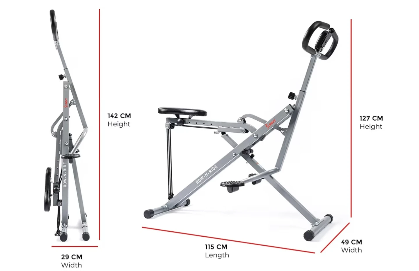 🏆 Sunny Health & Fitness "Row-N-Ride" Squat Assist Trainer