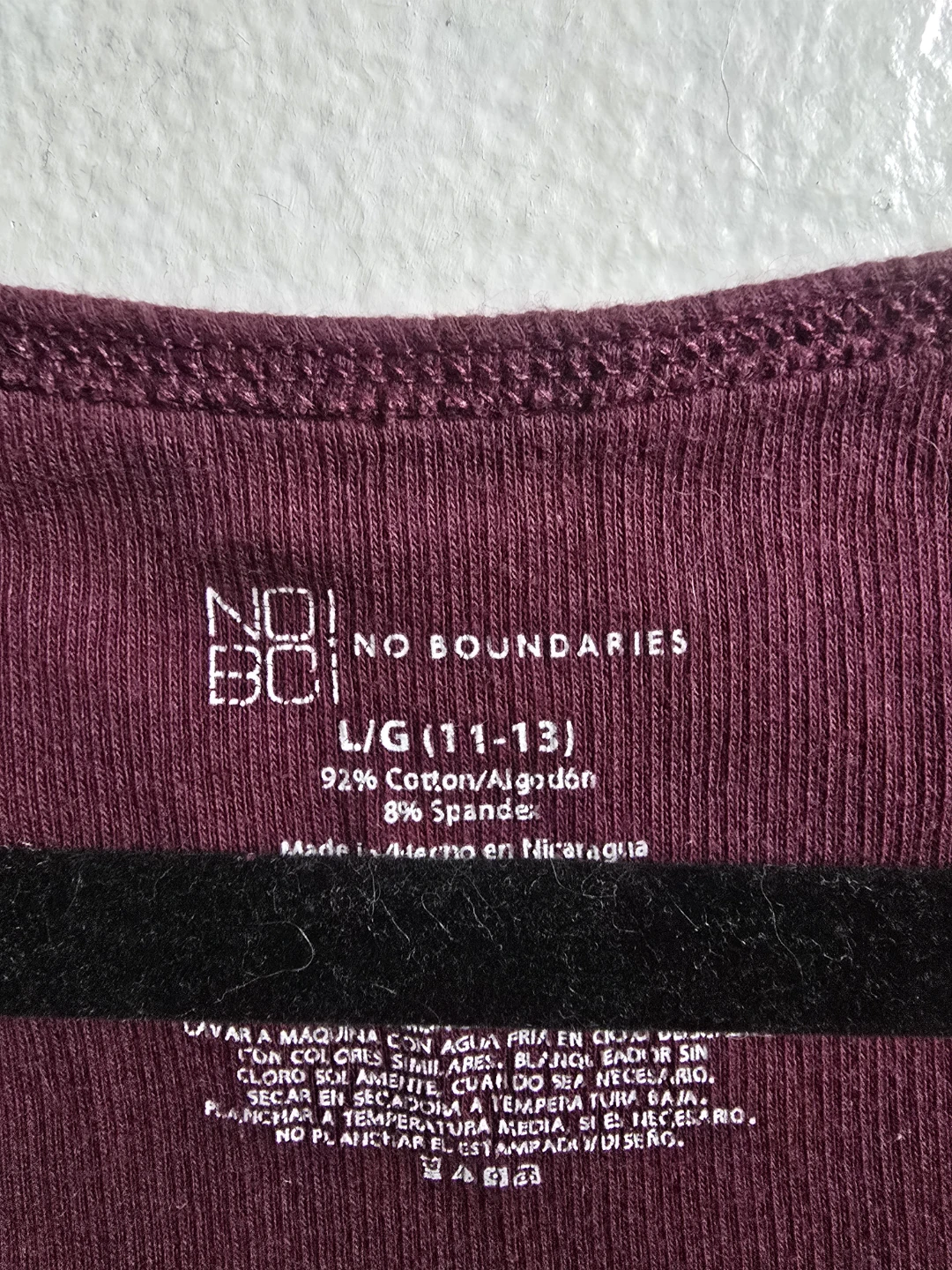 No Boundaries Ribbed Racerback Tank Top Burgundy L/G - photo 2