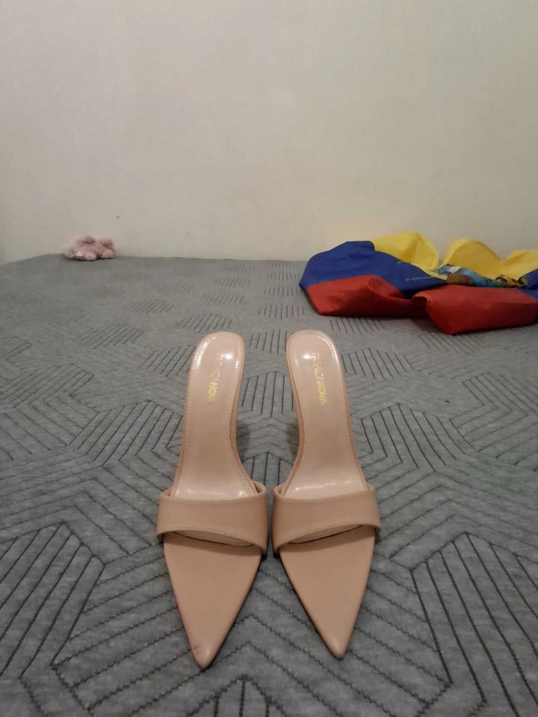 Fashion Nova Nude Pointed Toe Mules Heels