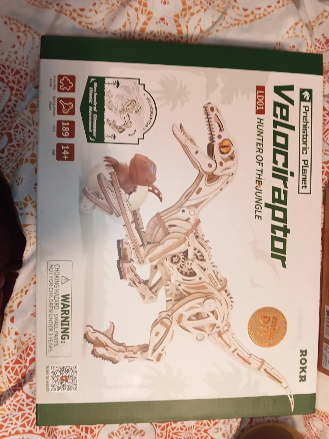 ROKR Velociraptor 3D Wooden Model Kit